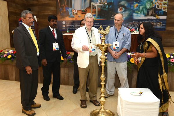 Lighting of the lamp by Professor David O. Friedrichs, University of Scranton