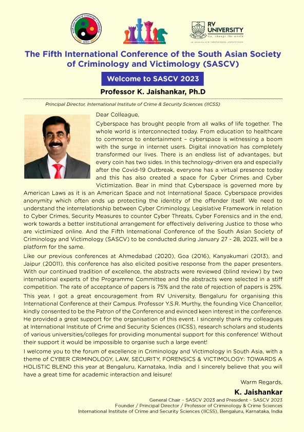 President's message, souvenir of the Fifth International Conference, Bengaluru, 2023